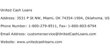 United Cash Loans Phone Number